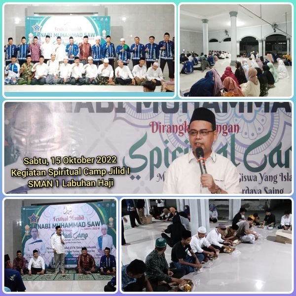 Kegiatan Spiritual Camp SMAN 1 LABUHAN HAJI yang dihadiri oleh Kepala Dinas Dikbud NTB, Kabid SMA, Kepala Cabdin Dikbud Lotim, Ketua Komite.